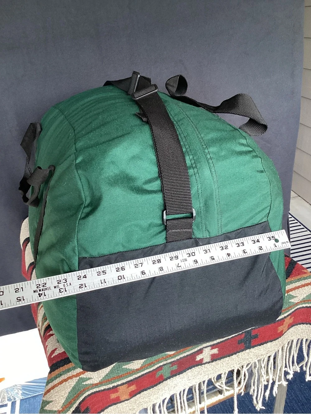 Vintage Jansport Duffel Bag Green Made in USA Large 1990s